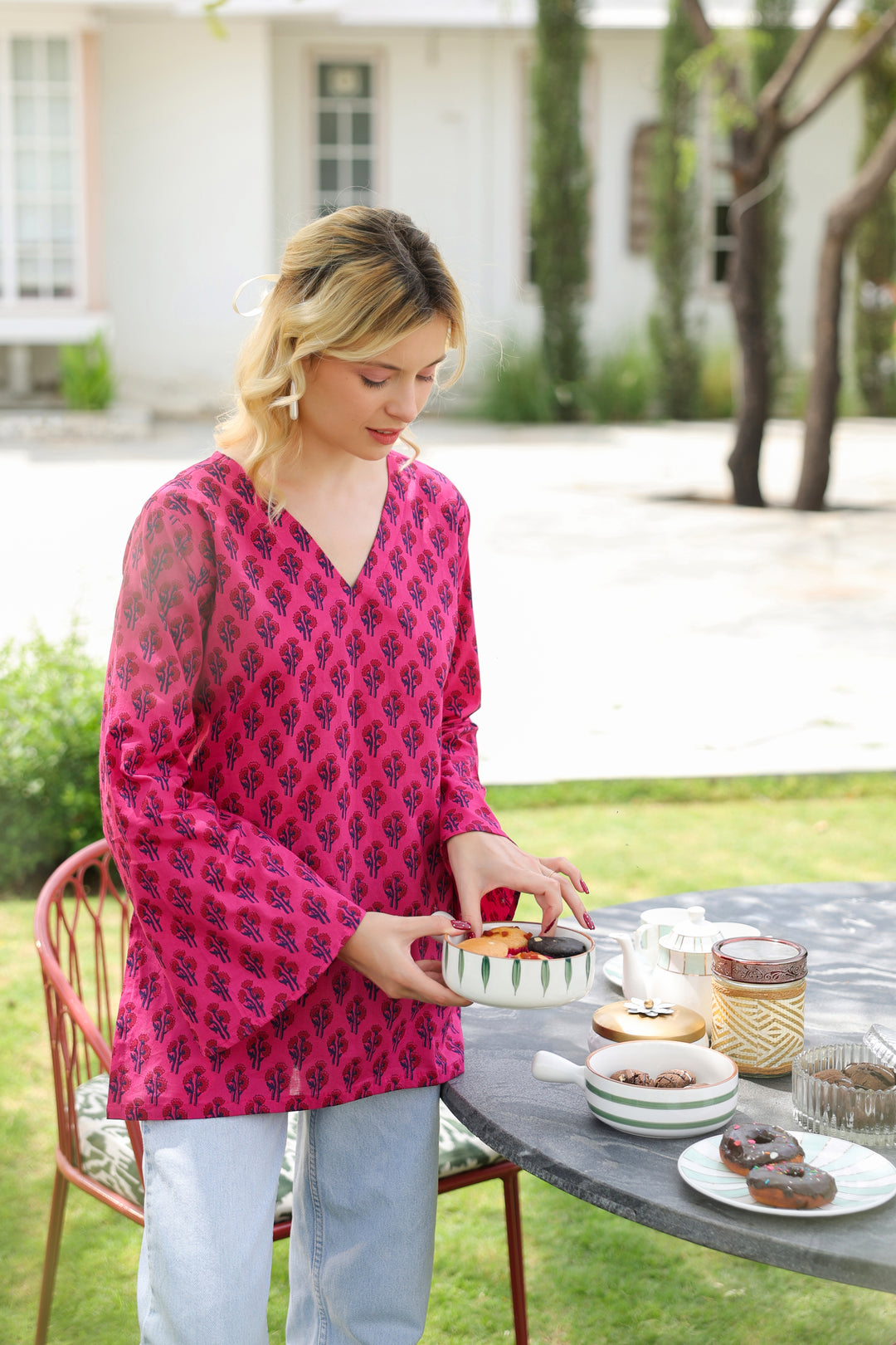 Albina Pink Cotton Top