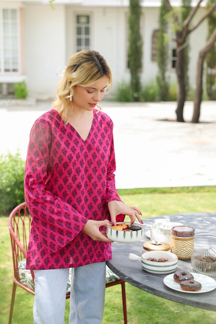 Albina Pink Cotton Top