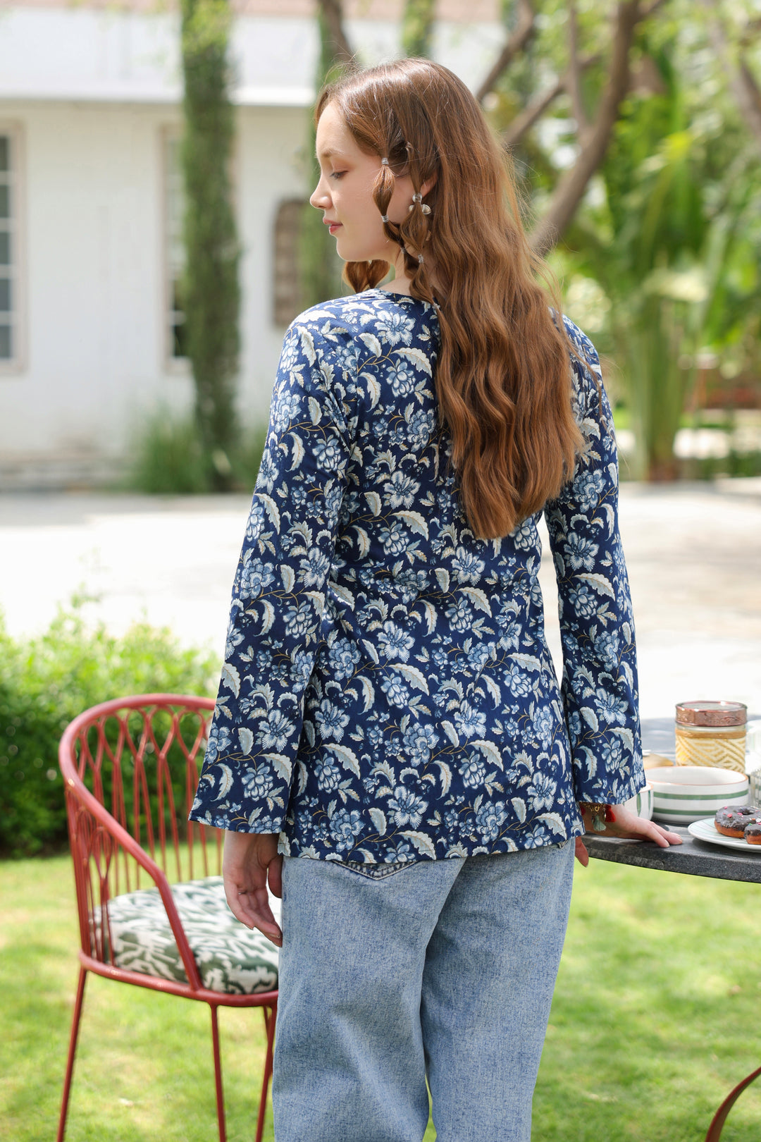 Tamara Blue Cotton Top