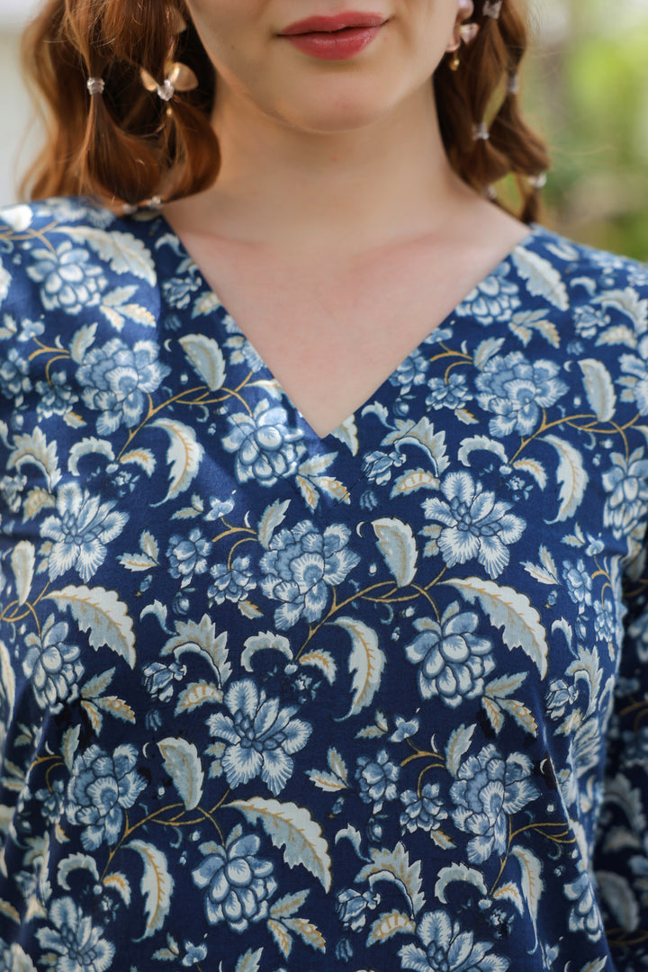 Tamara Blue Cotton Top