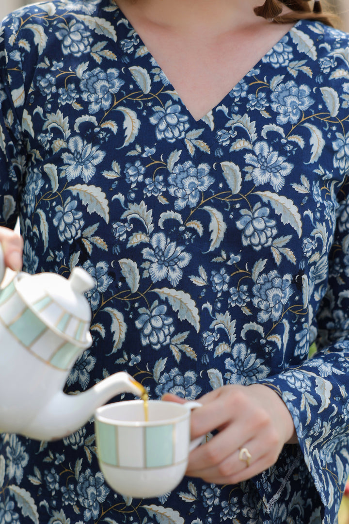 Tamara Blue Cotton Top