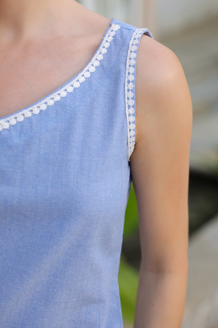 Anastasia Chambray Slit Dress