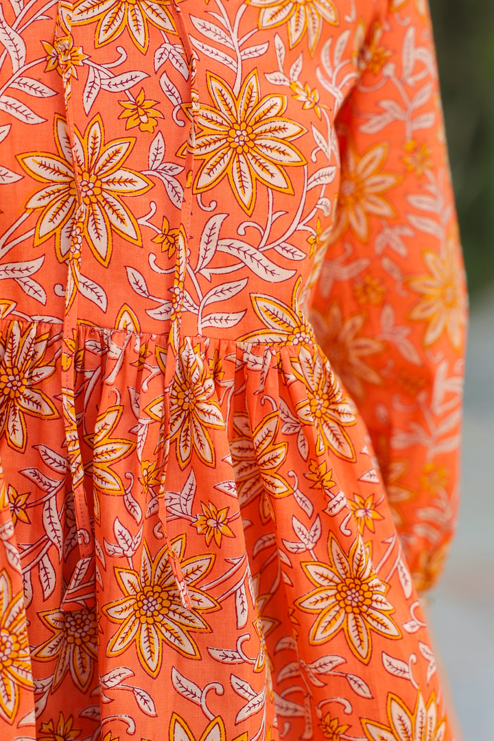 Polina Orange Cotton Top