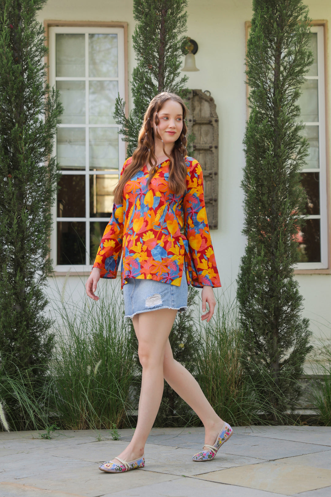 Kira Multicolor Cotton Top