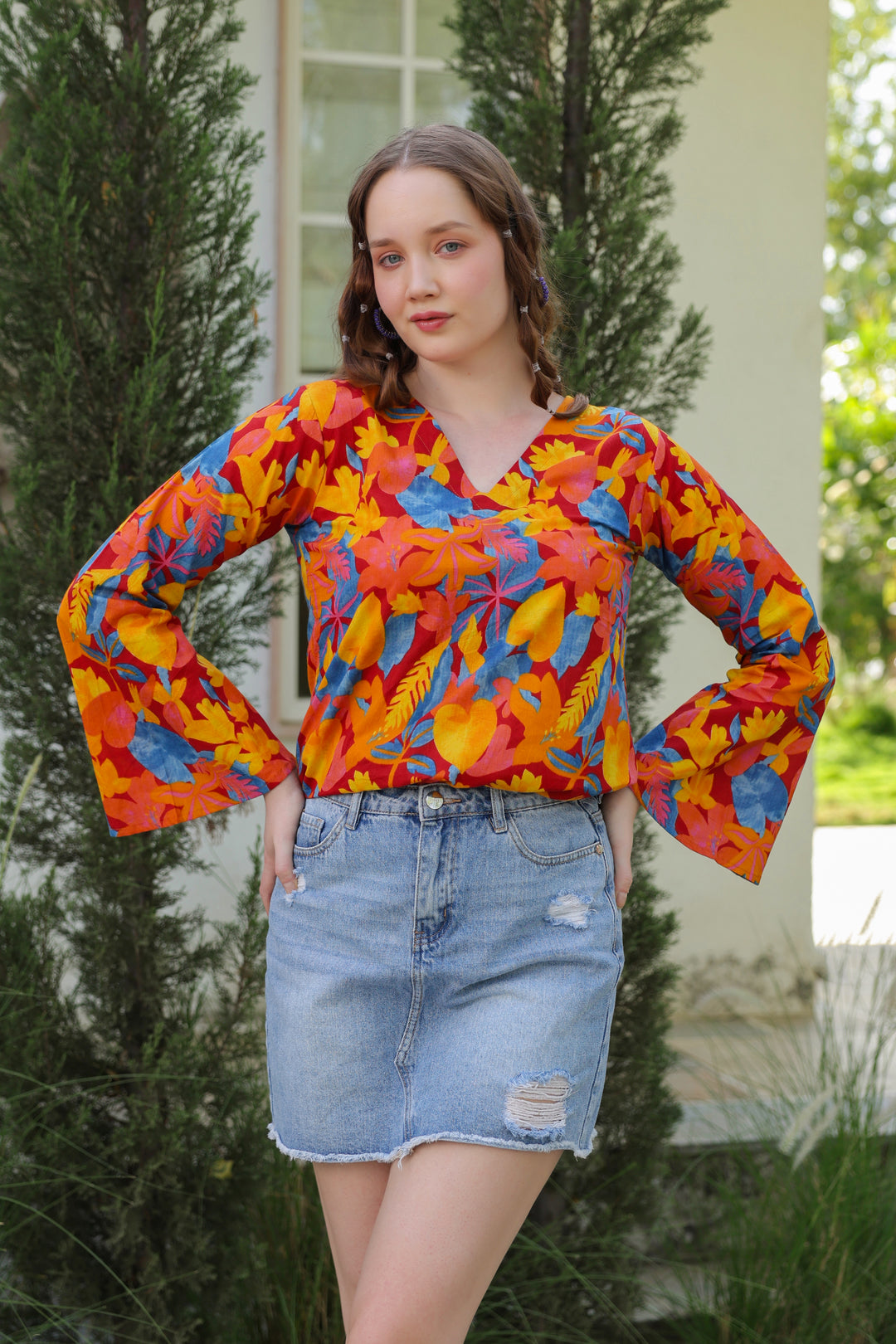 Kira Multicolor Cotton Top