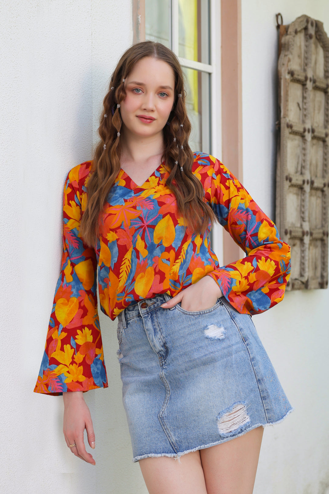 Kira Multicolor Cotton Top