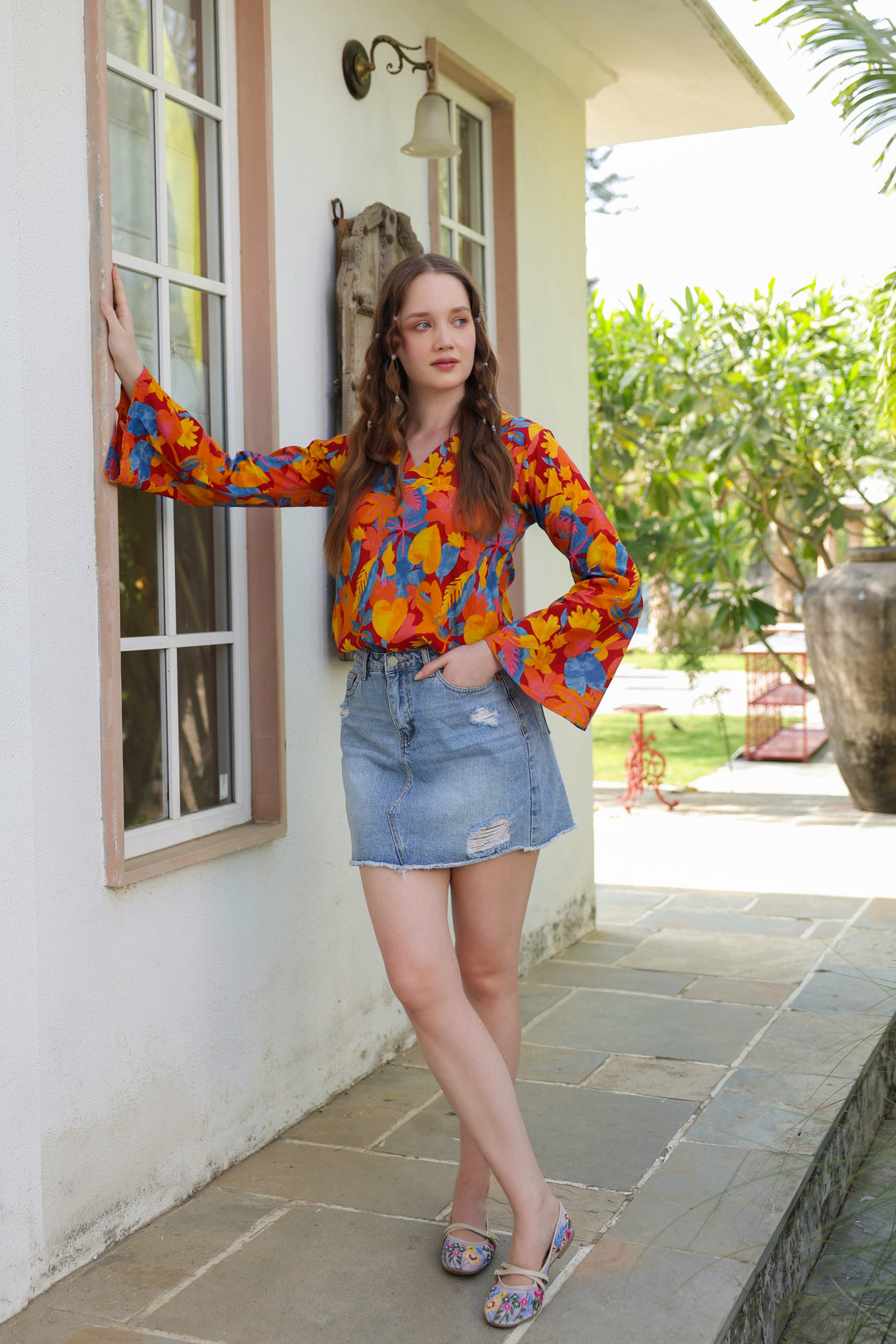 Kira Multicolor Cotton Top