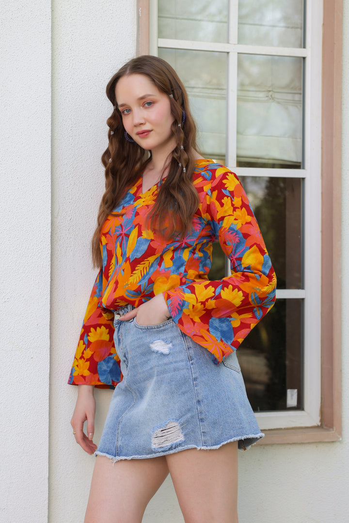 Kira Multicolor Cotton Top