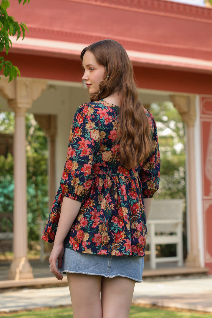 Poppy Multicolor Cotton Top