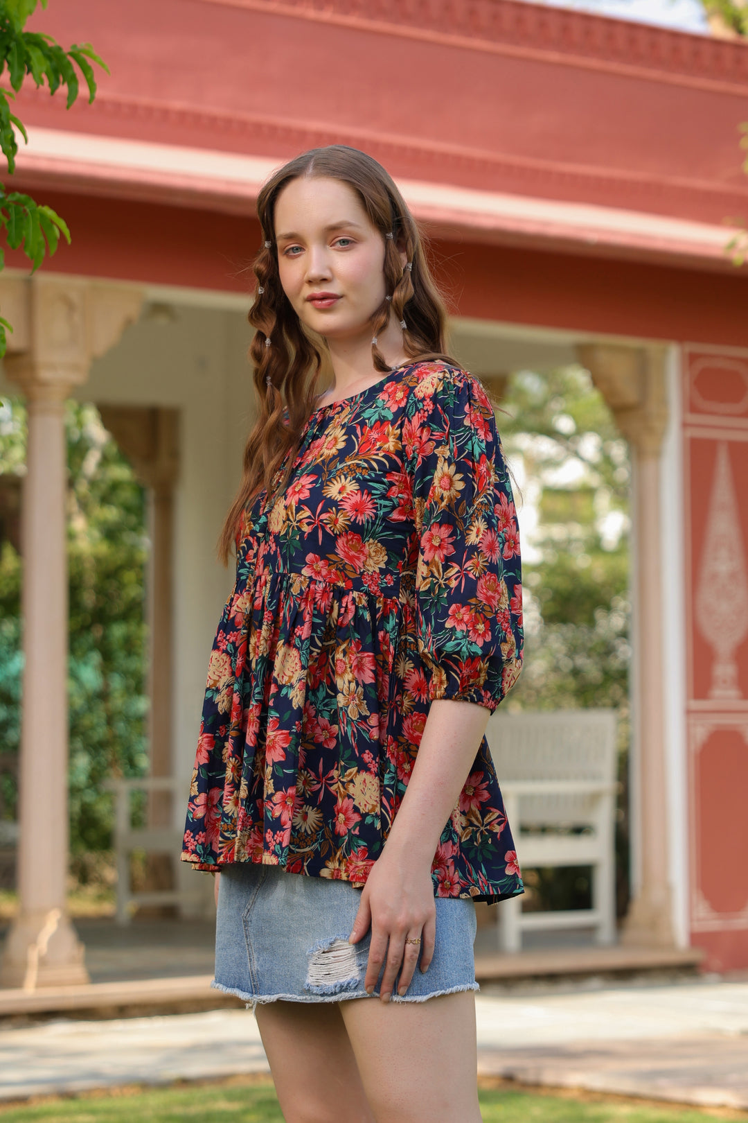 Poppy Multicolor Cotton Top