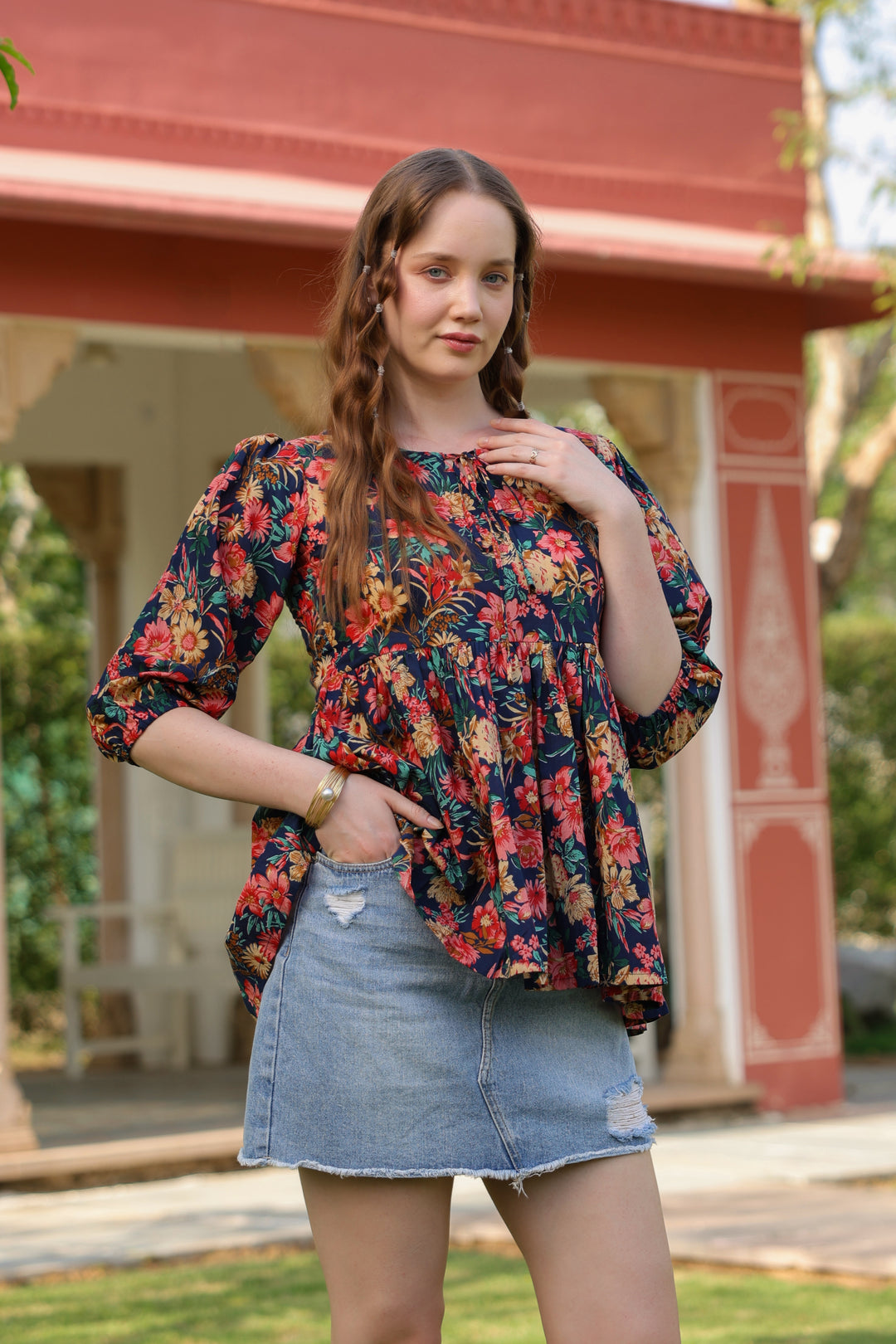 Poppy Multicolor Cotton Top