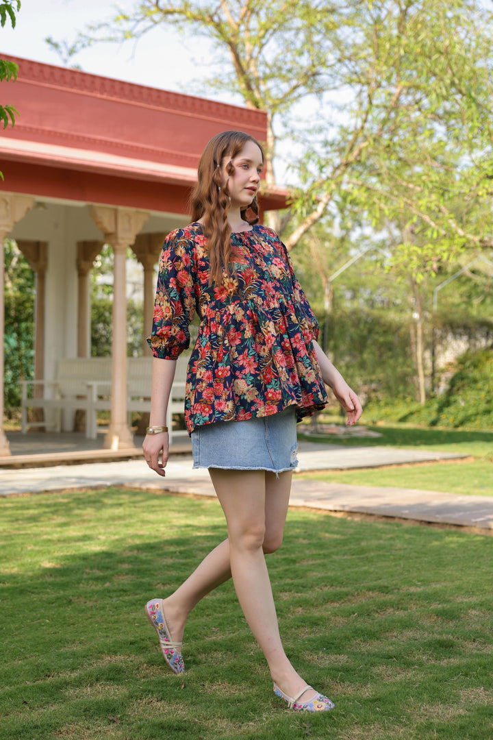 Poppy Multicolor Cotton Top