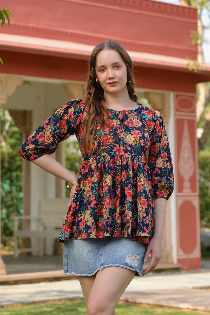 Poppy Multicolor Cotton Top