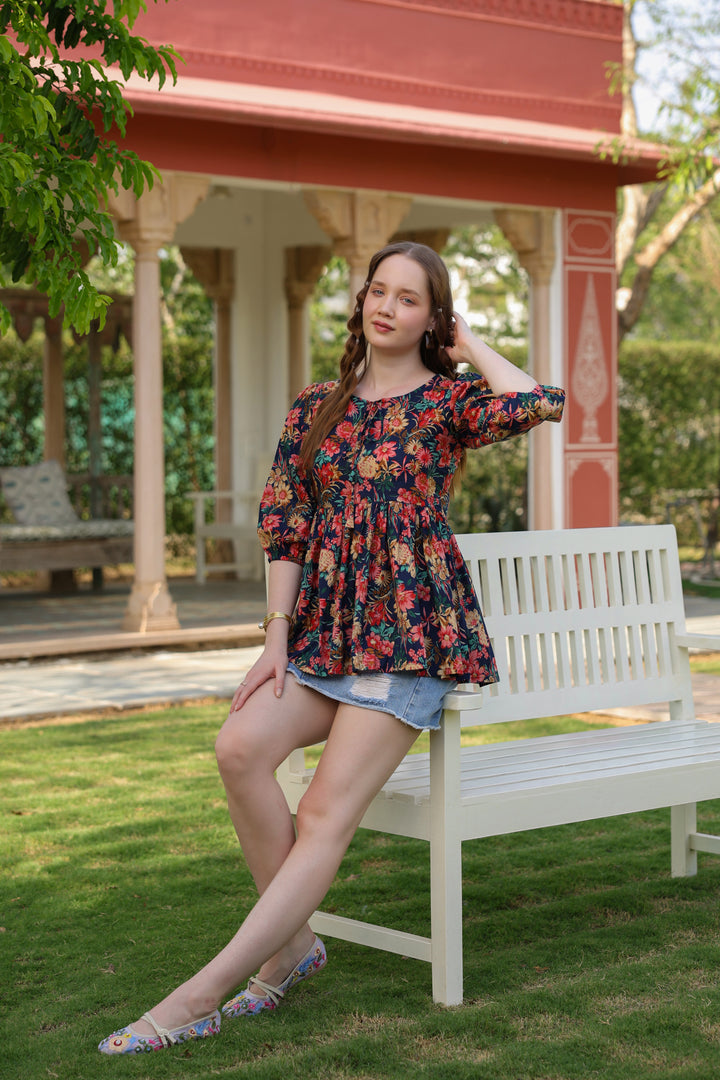 Poppy Multicolor Cotton Top