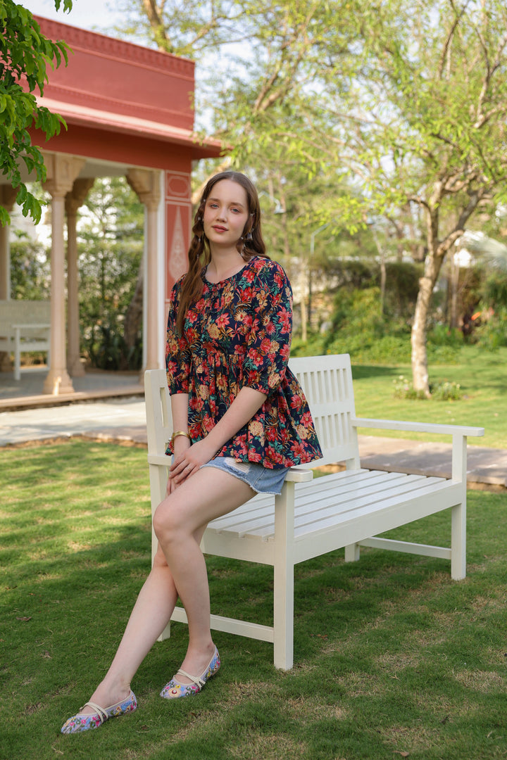 Poppy Multicolor Cotton Top