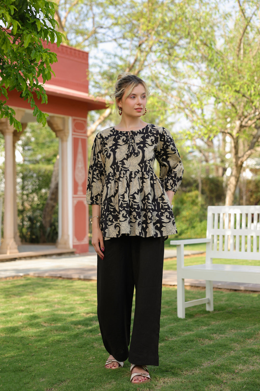 Kseniia Black Cotton Top