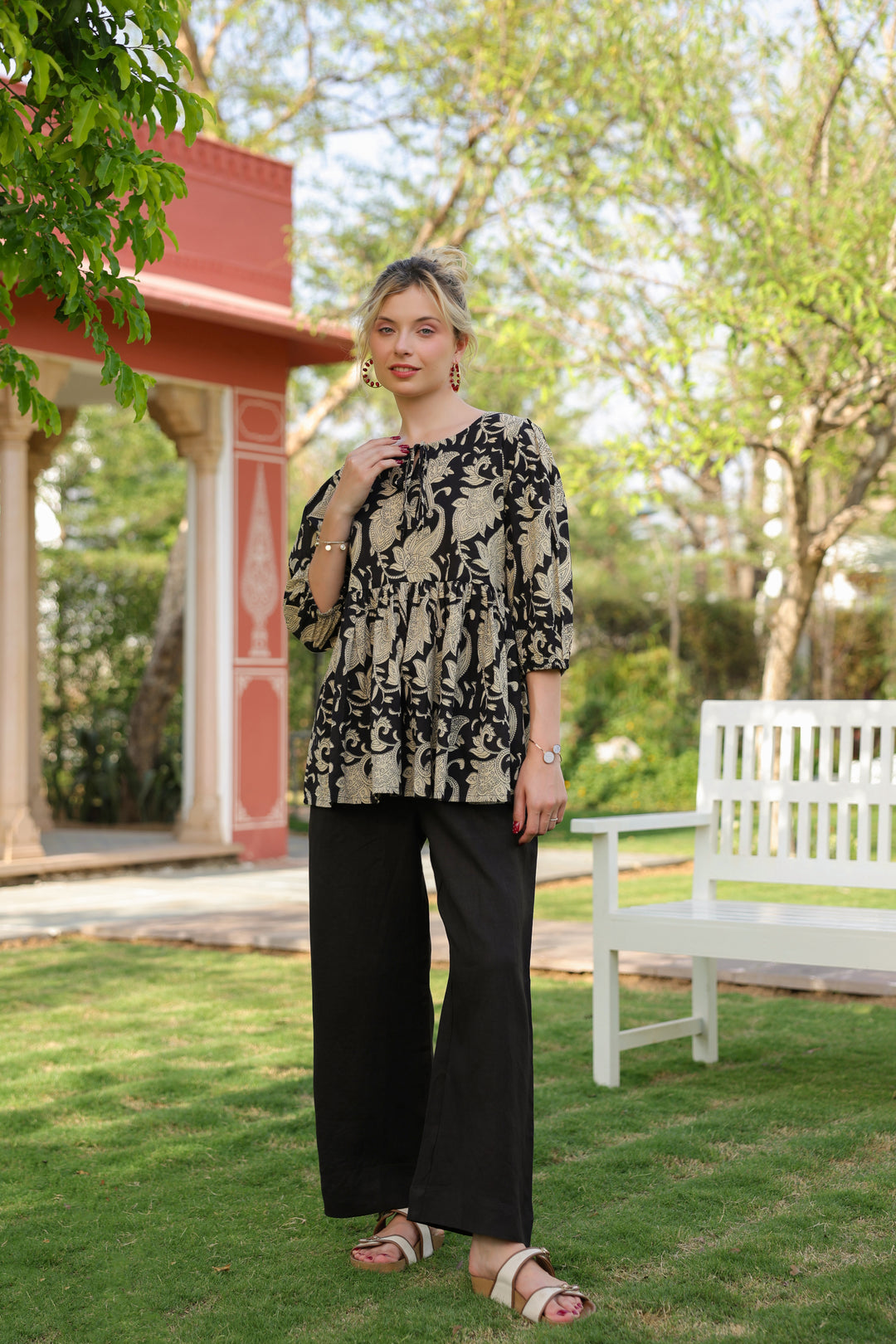 Kseniia Black Cotton Top