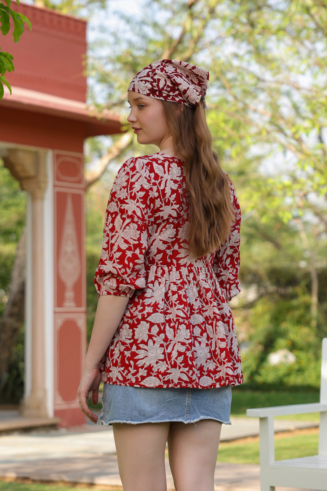 Alina Red Cotton Top
