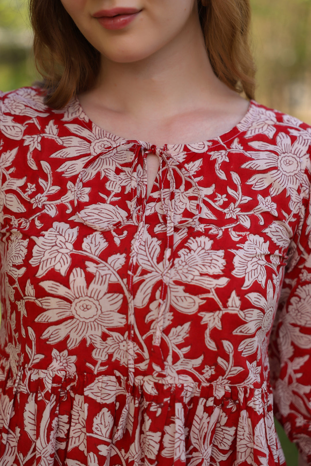 Alina Red Cotton Top