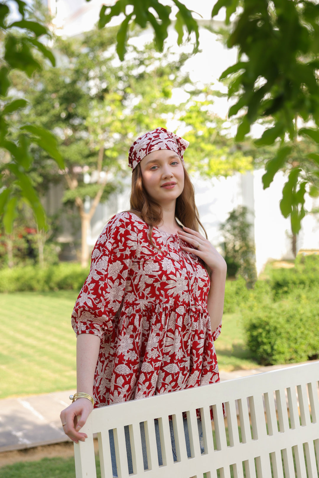 Alina Red Cotton Top
