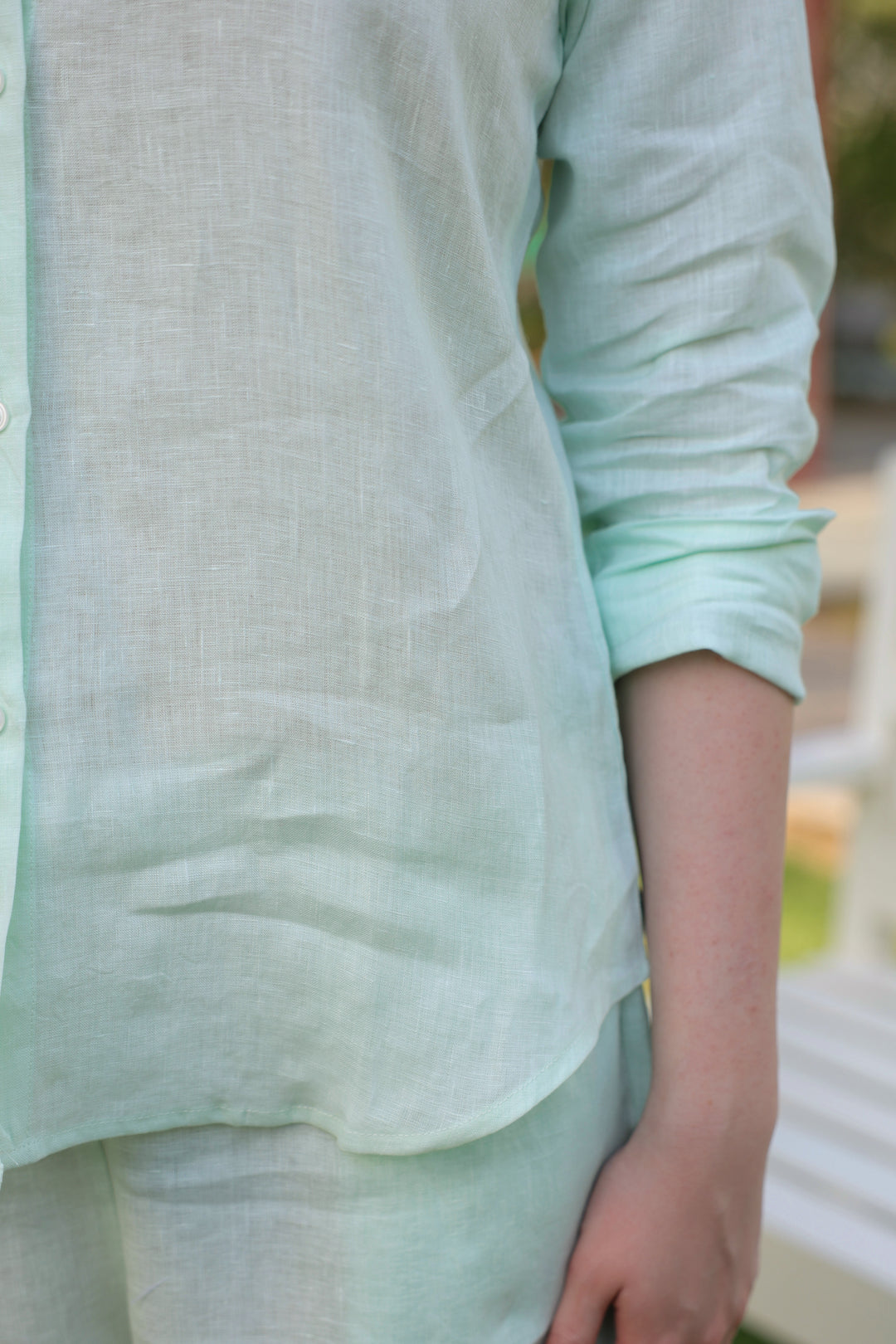 Light Green Pure Linen Co-ord Set