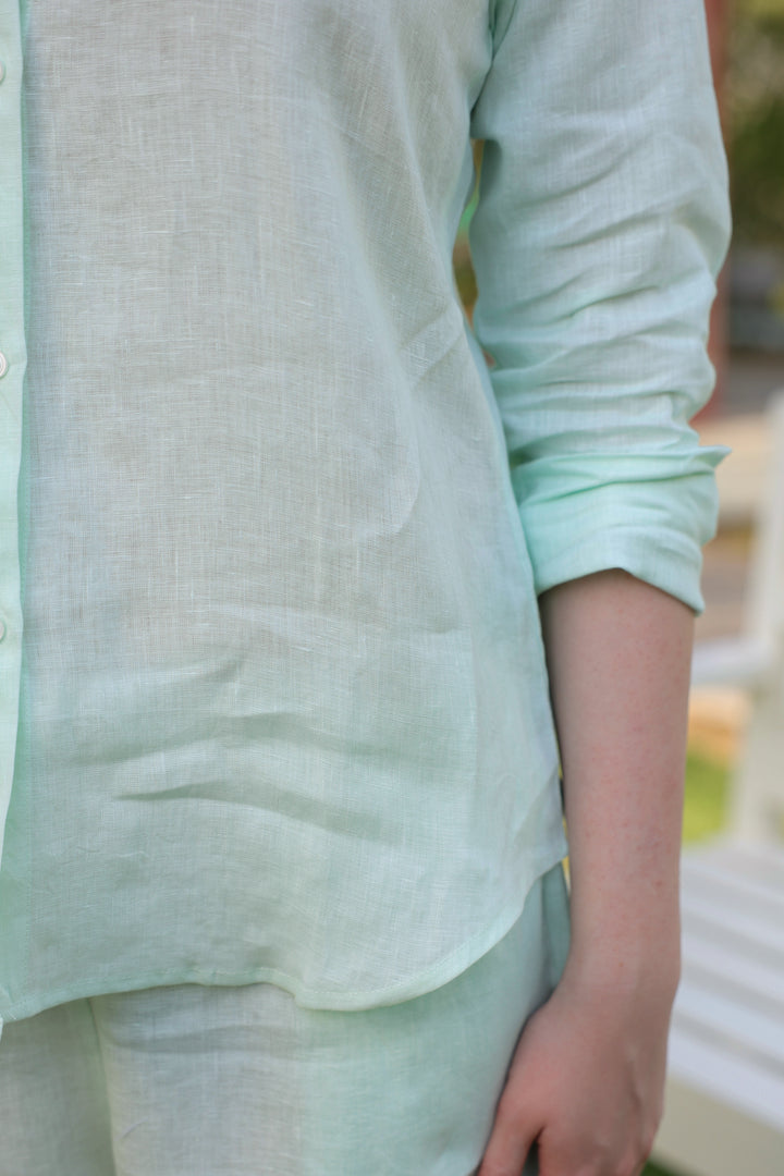 Light Green Pure Linen Co-ord Set
