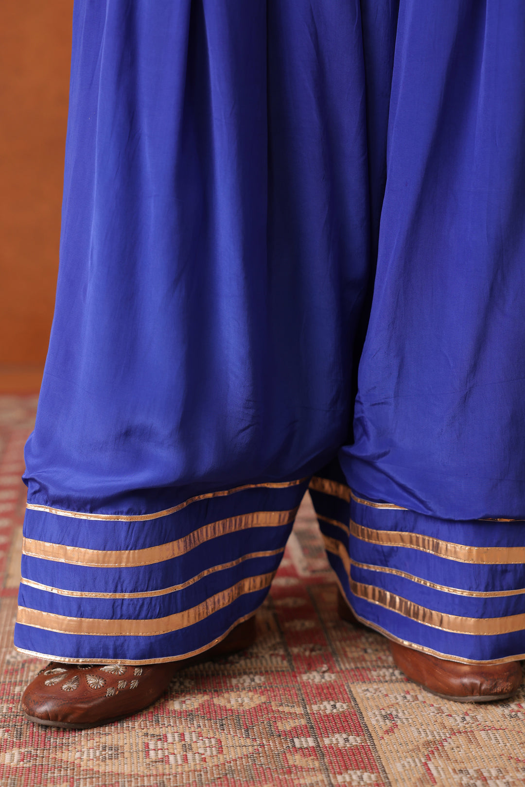Veda Blue Crepe Gota Farshi Set