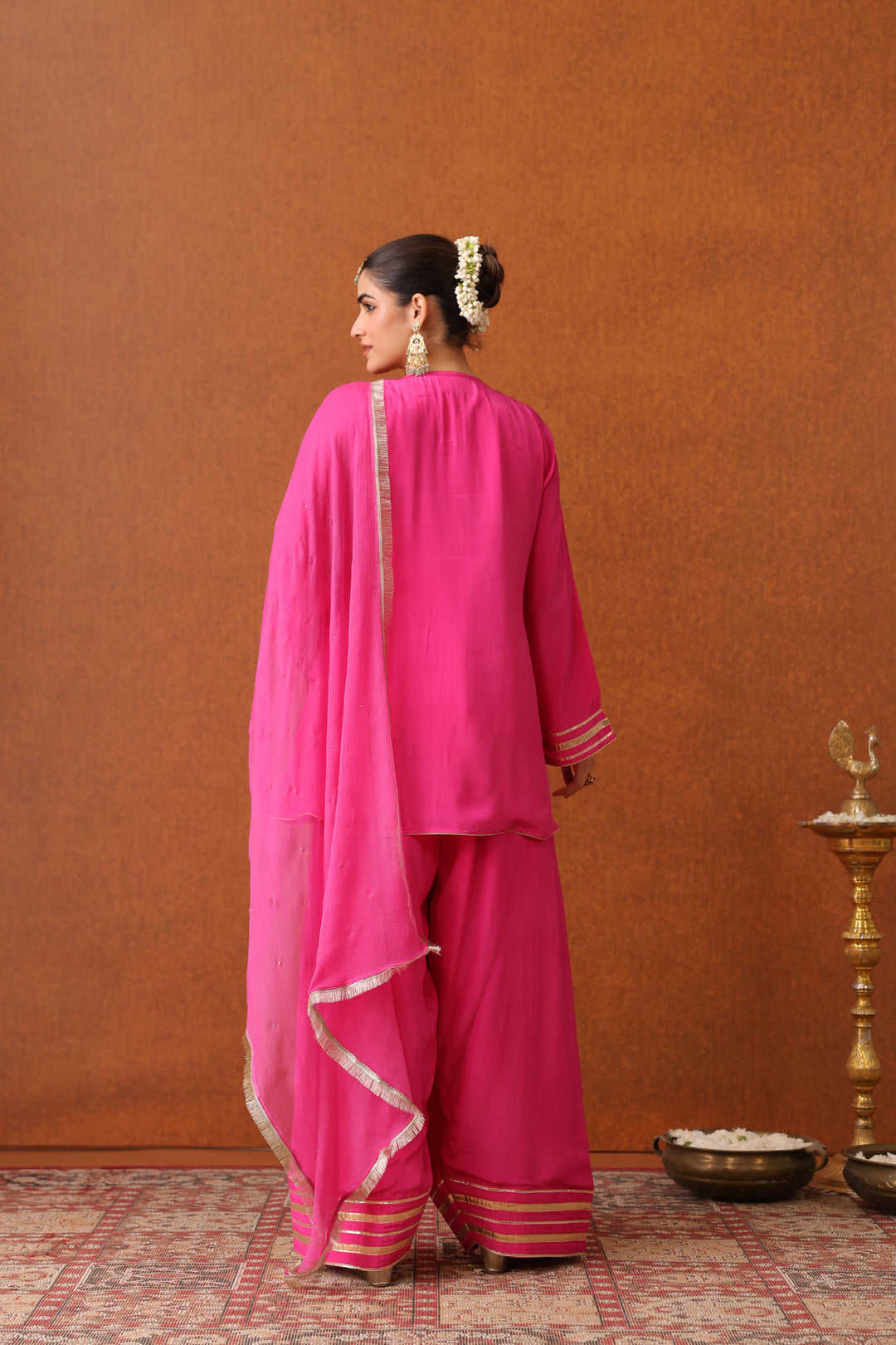 Arushi Gulabi Crepe Gota Farshi Set