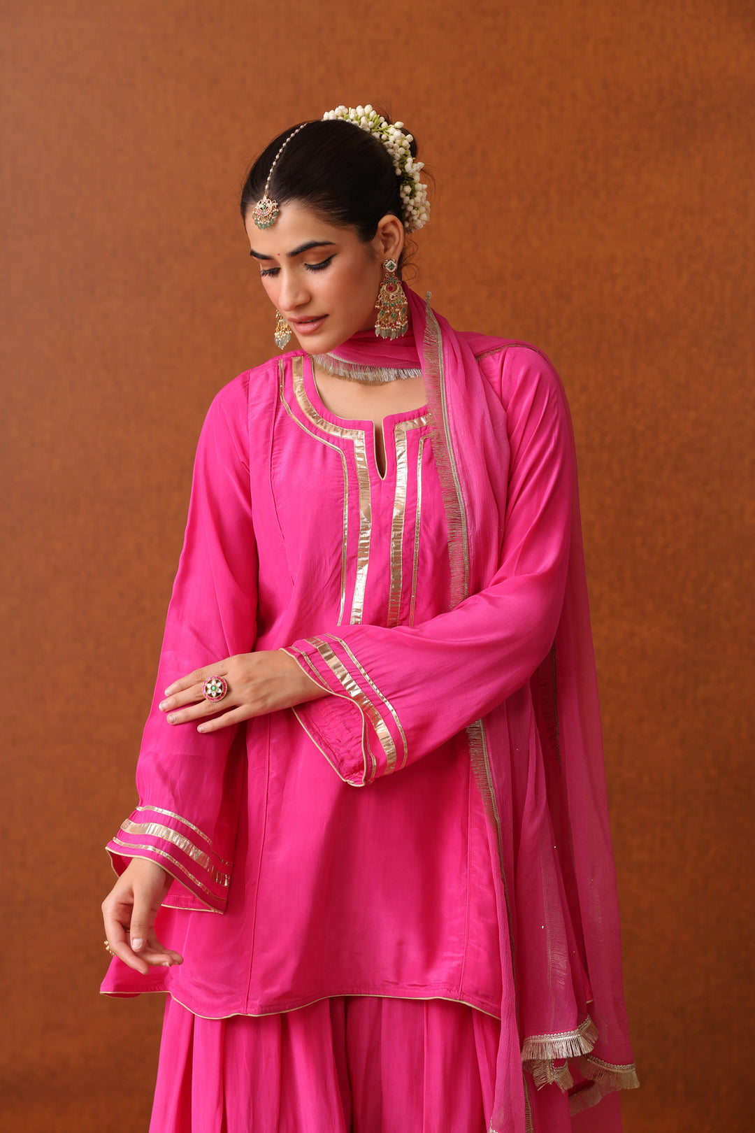 Arushi Gulabi Crepe Gota Farshi Set
