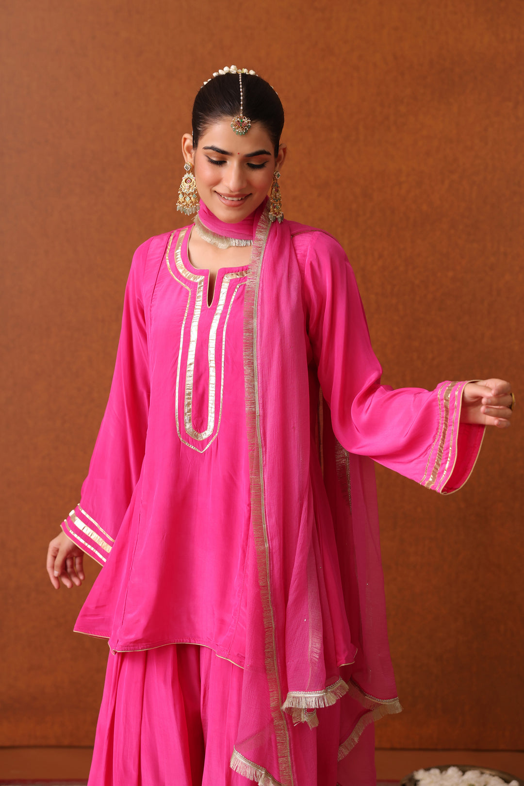 Arushi Gulabi Crepe Gota Farshi Set