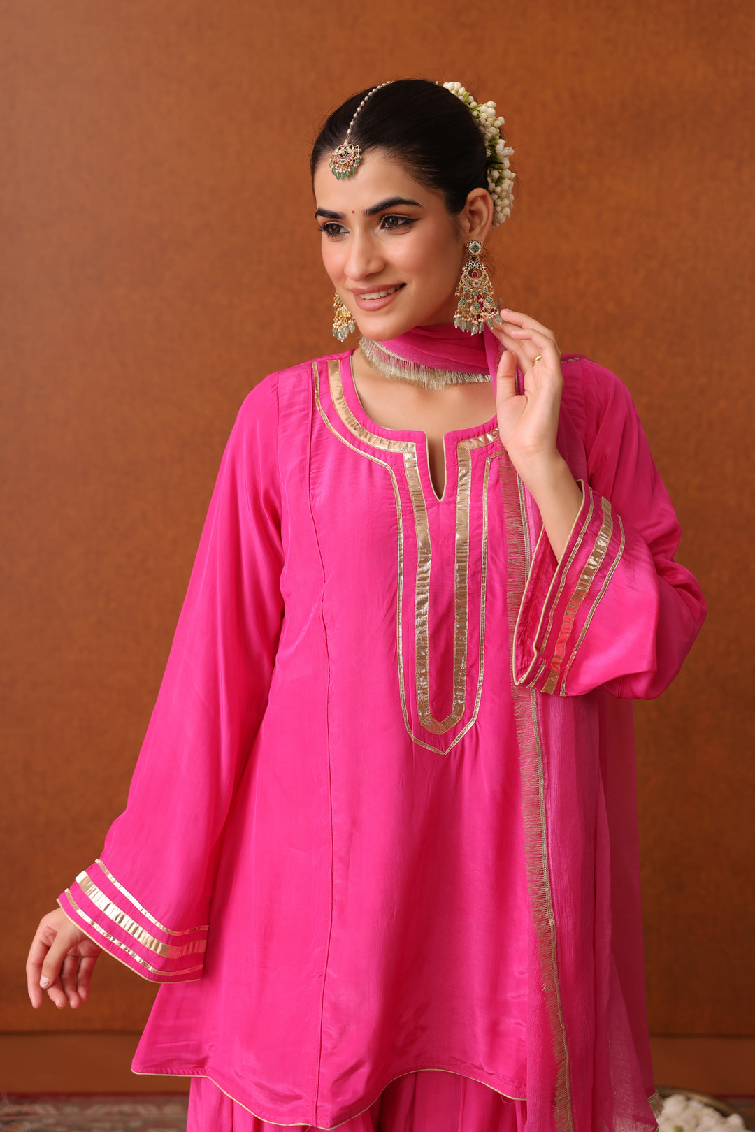 Arushi Gulabi Crepe Gota Farshi Set