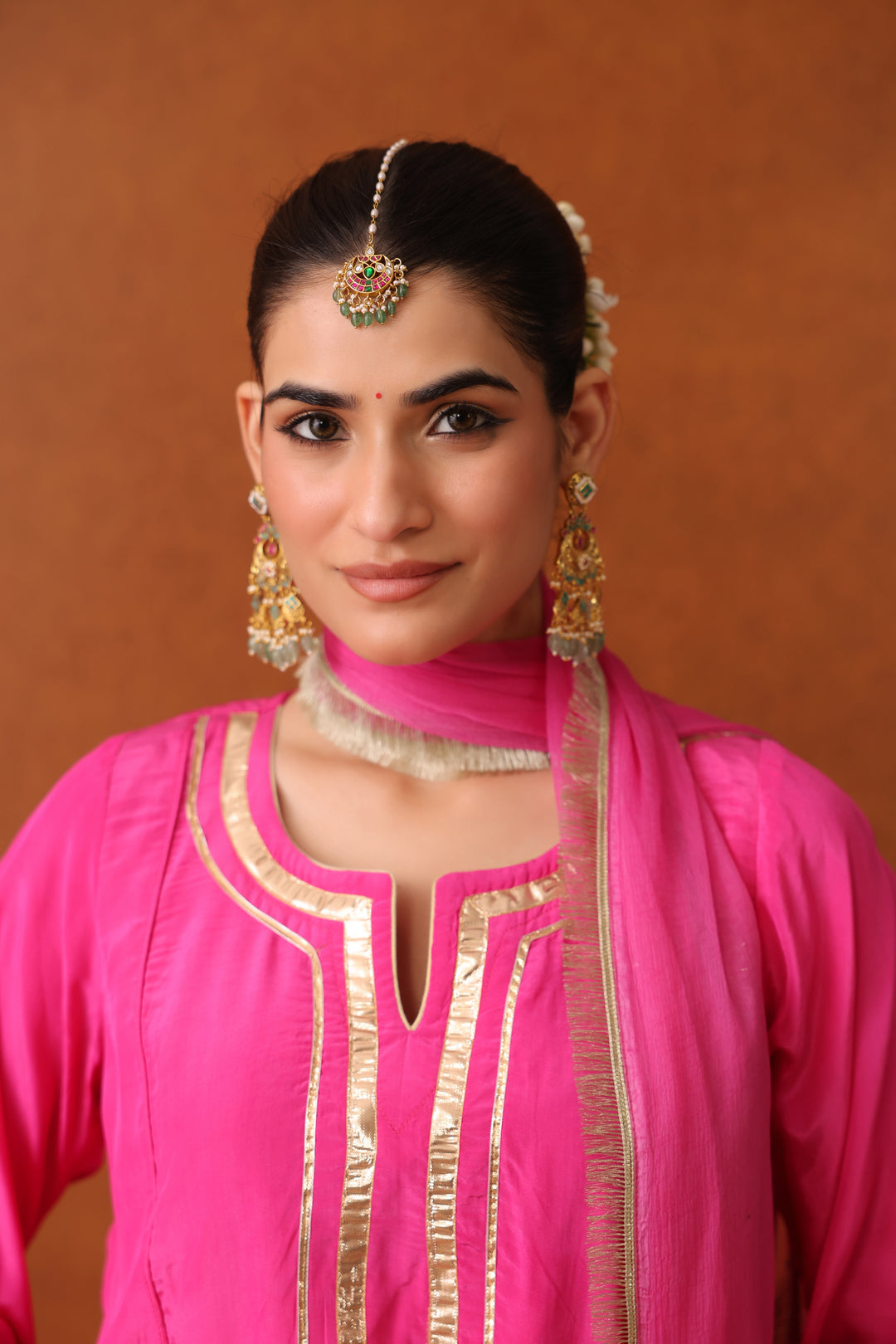 Arushi Gulabi Crepe Gota Farshi Set