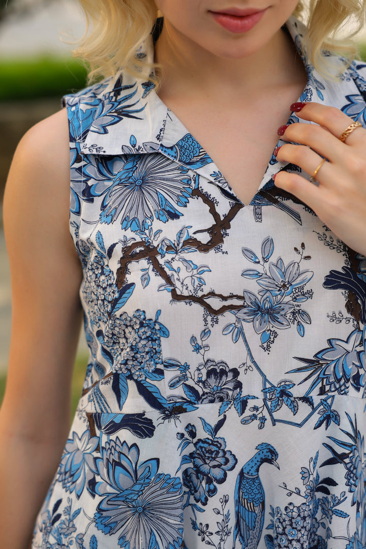 Camila Blue Cotton Dress