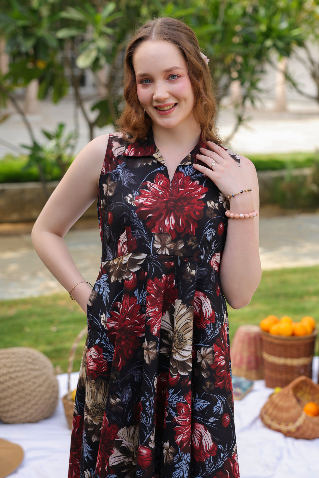 Yulia Multicolor Cotton Dress