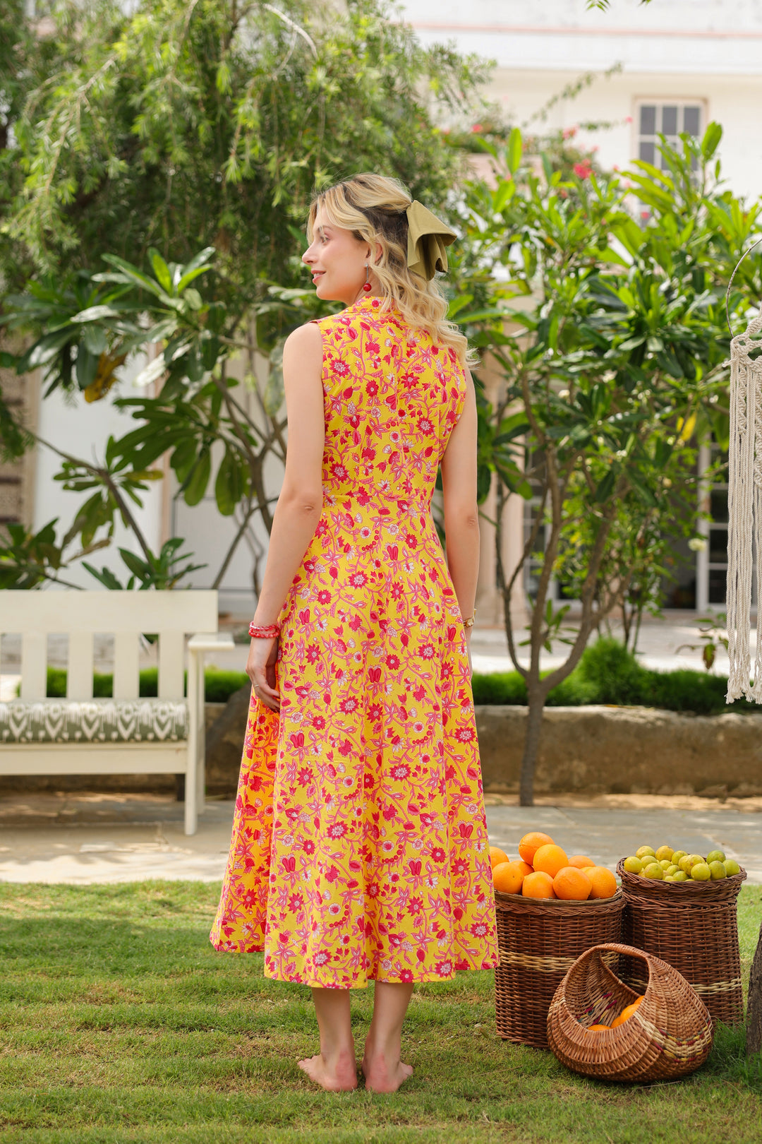 Eliza Yellow Cotton Dress