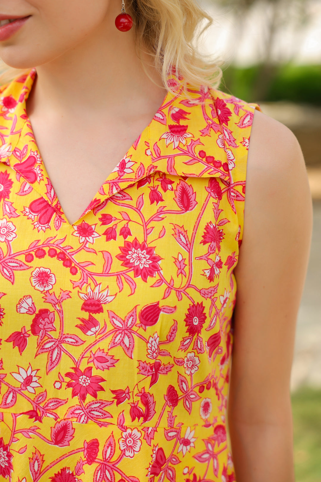 Eliza Yellow Cotton Dress