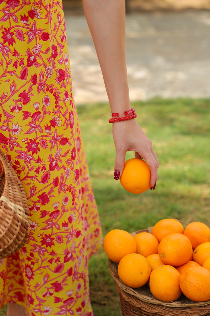 Eliza Yellow Cotton Dress