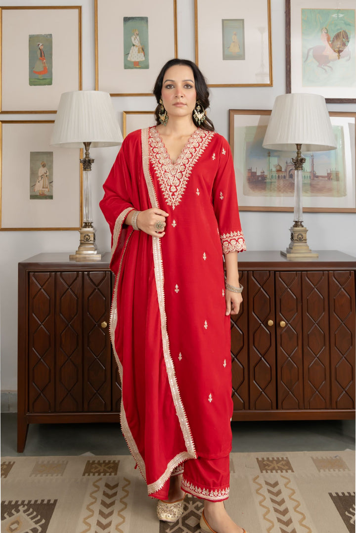 Deepika Velvet Gota Zardozi Suit Set