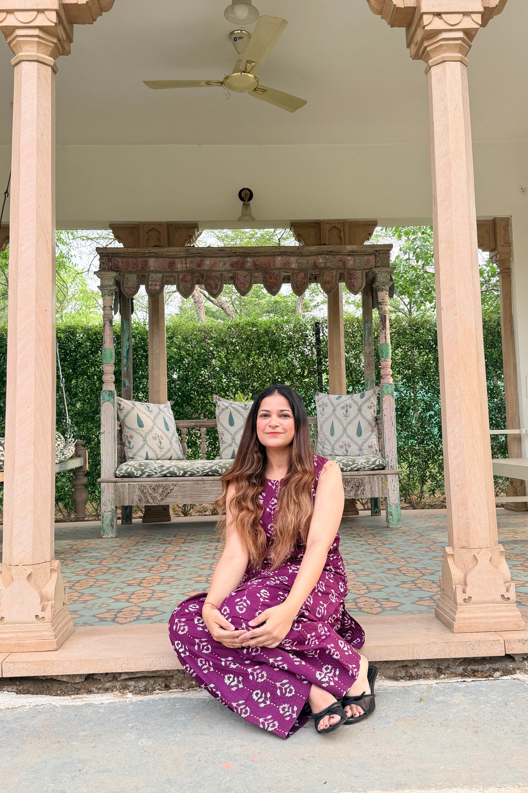 Farshi Wine Ikkat Set