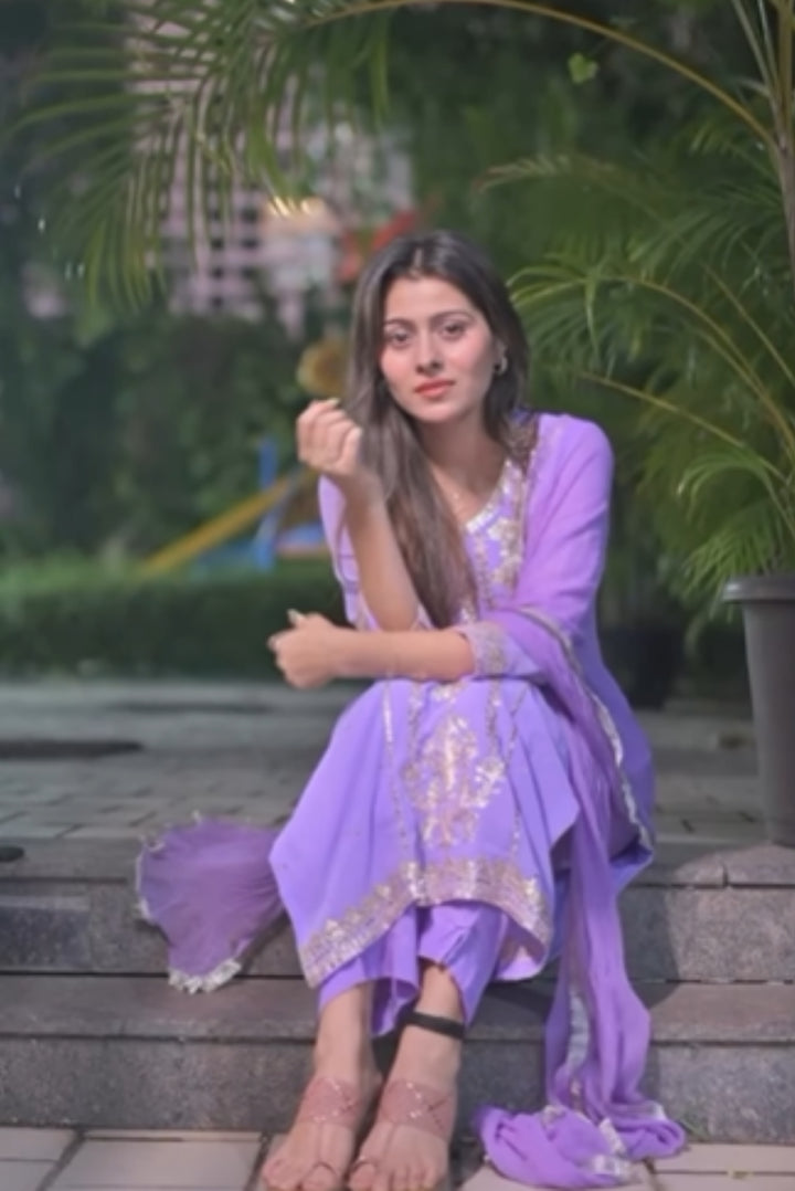 Lavender Aari Suit Set