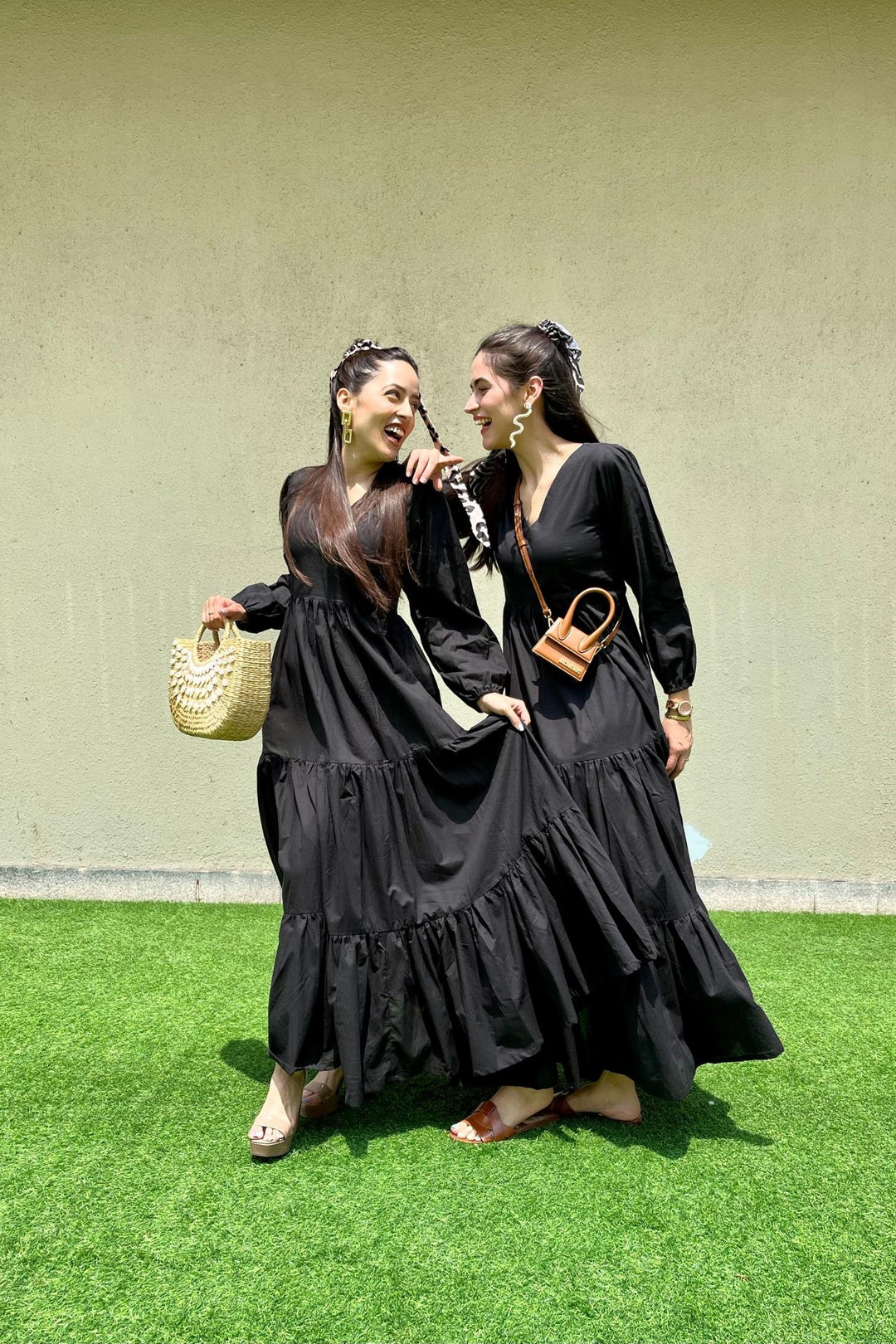 black cotton dress design Black cotton dress with exclusive hand embroidered design Sujatra