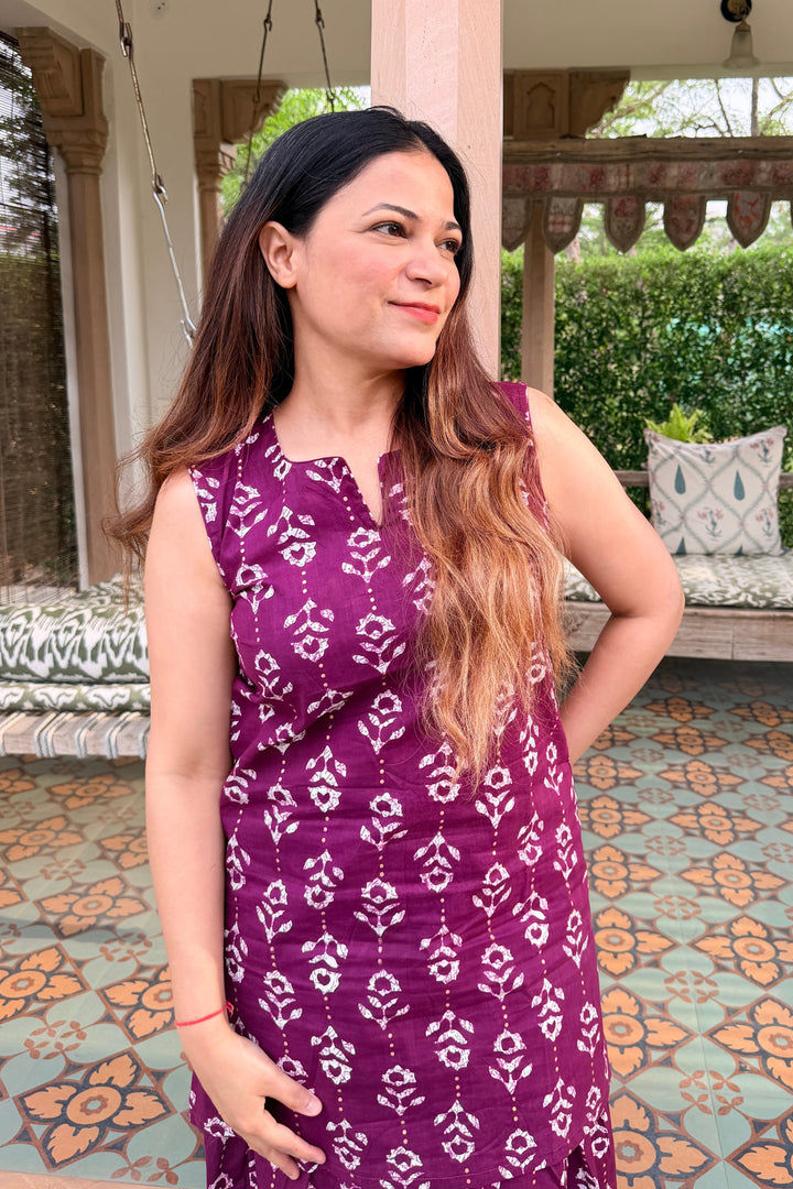 Farshi Wine Ikkat Set