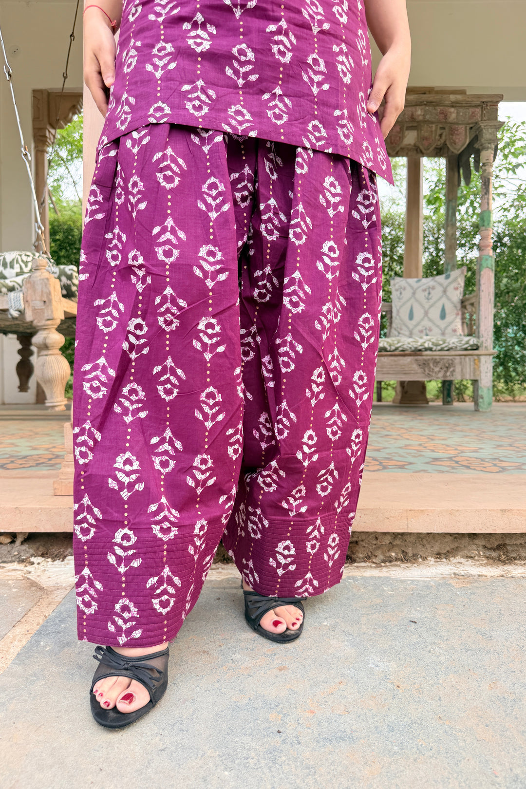 Farshi Wine Ikkat Set