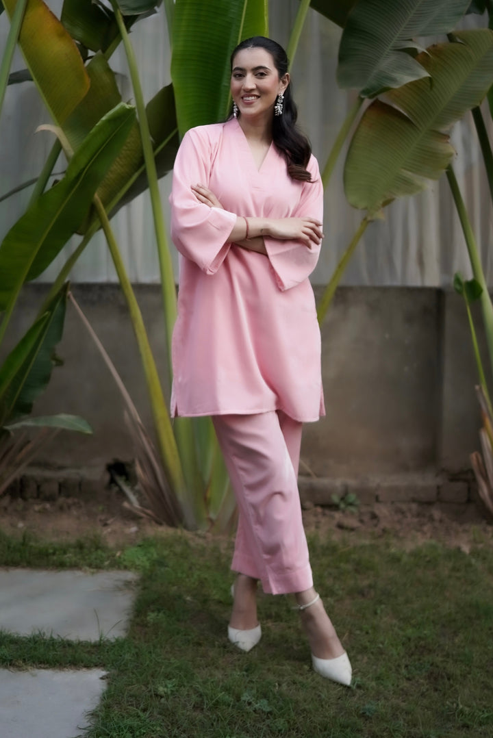 Light Pink Velvet Co-ord Set