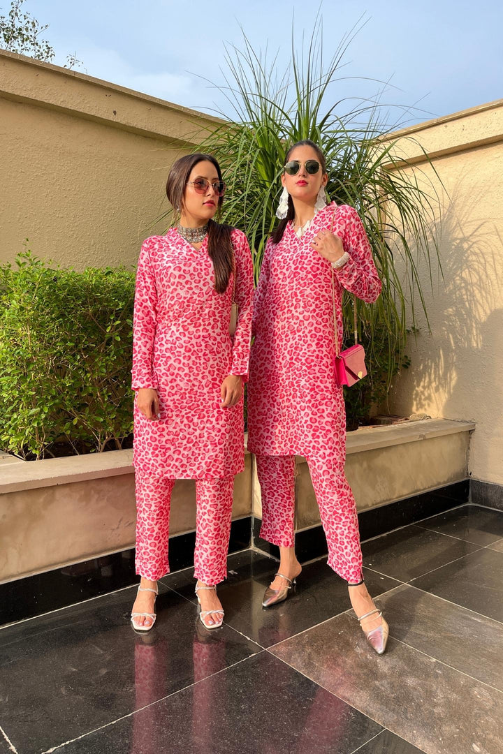 Hot Pink Leopard Suit Set