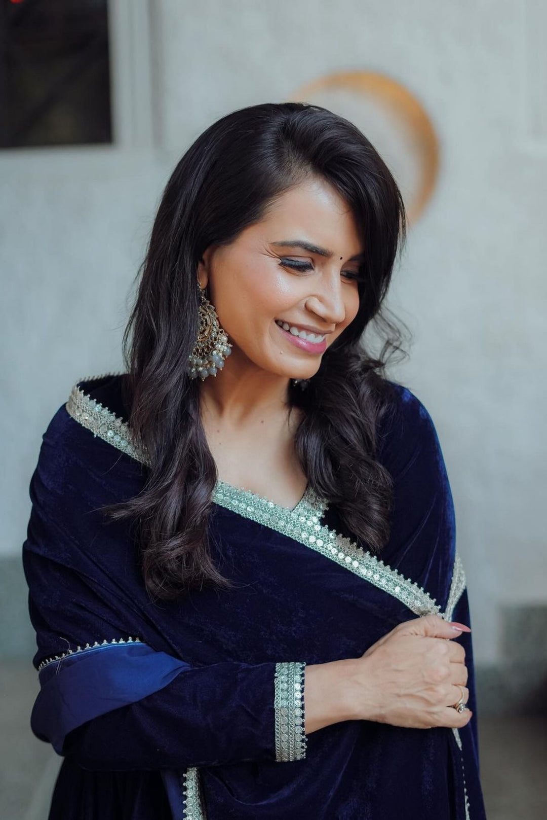 Black Anarkali Velvet Suit Set