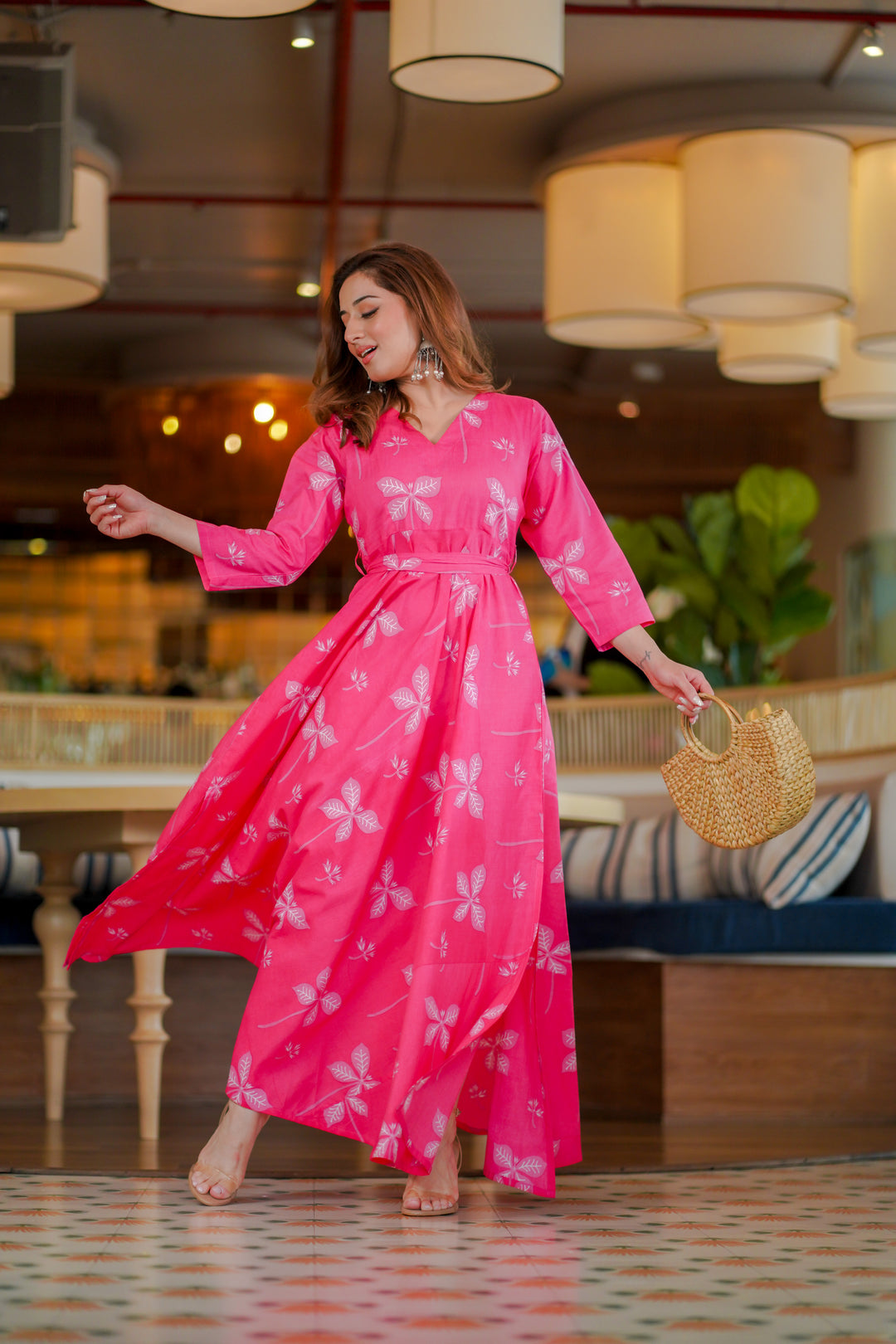 Pink Chestnut Cotton Dress – DIMPLE DESIGN STUDIO