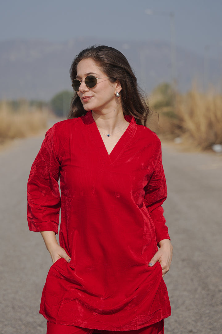 Red Velvet Co-ord Set