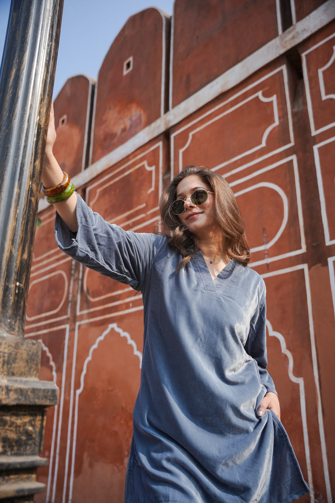 Grey Velvet Co-ord Set