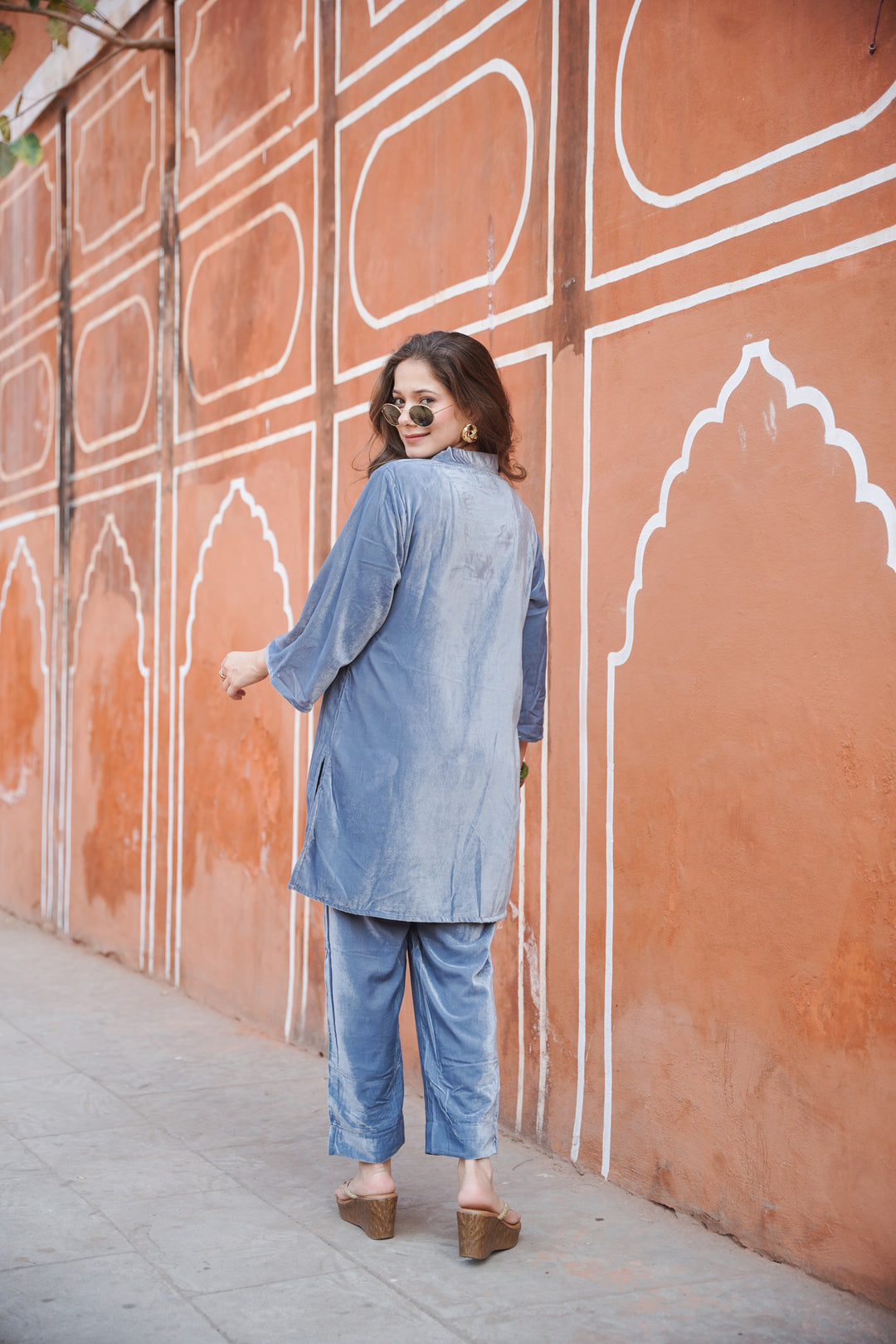 Grey Velvet Co-ord Set